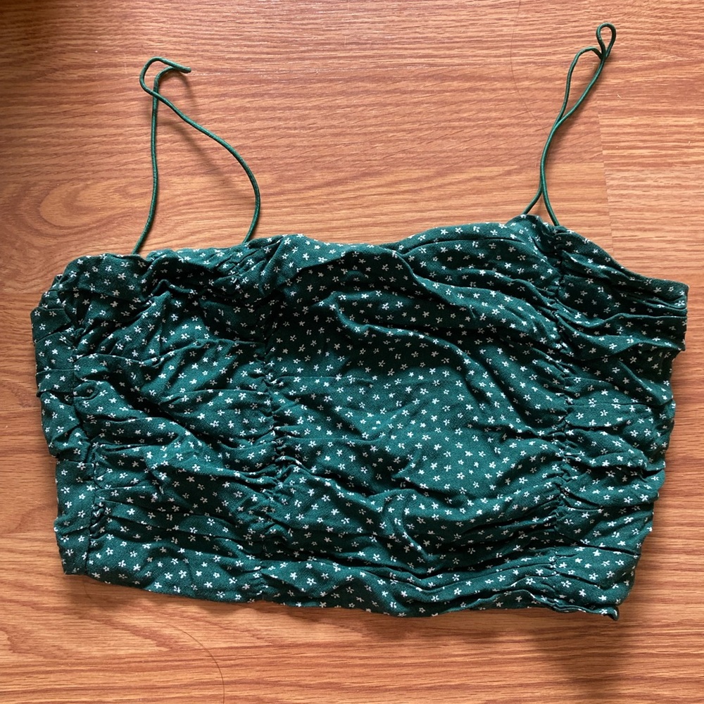 La Hearts Pacsun green ruched crop top